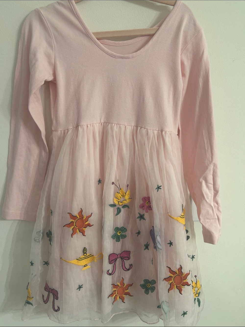 Kids Pink Embroidered Tulle Dress Hanna Anderson Disney Inspiration - Picture 3 of 3